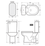 Fienza K026R Petra Close-Coupled Toilet Suite, Right Skew Trap, Gloss White