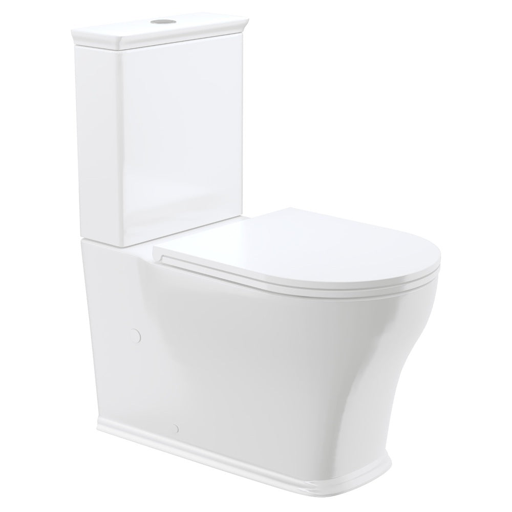 Fienza K031B-2 Lillian Tornado Back to Wall Toilet Suite, S Trap, 160-230mm, R&T Cistern, Slim Seat, Gloss White
