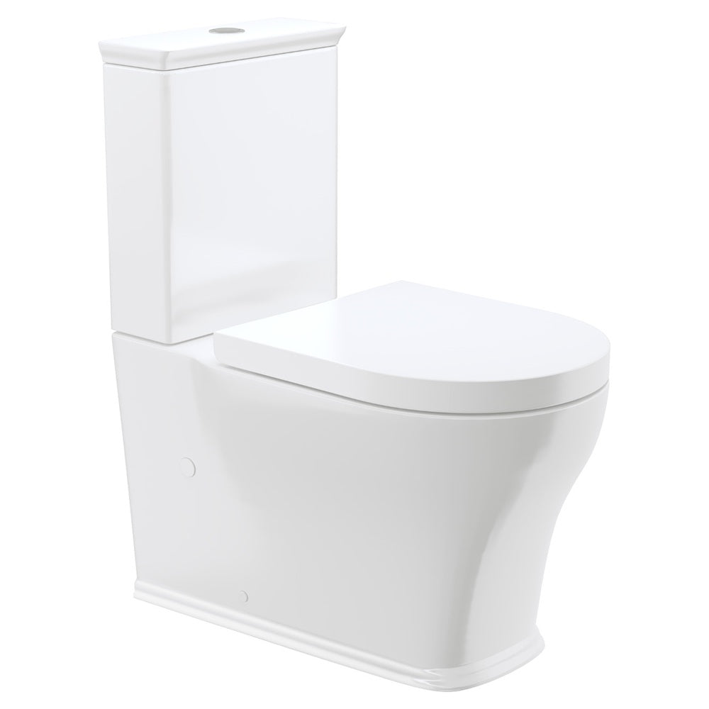 Fienza K031B Lillian Tornado Back to Wall Toilet Suite, S Trap, 160-230mm, R&T Cistern, Thick Seat, Gloss White