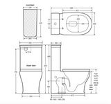 Fienza K031GBB Lillian Tornado Back To Wall Toilet Suite, S Trap, 160-230mm, R&T Cistern, Gloss White with Gloss Black Seat