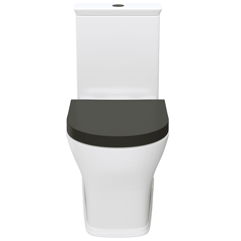 Fienza K031GBA Lillian Tornado Back To Wall Toilet Suite, S Trap, 90-160mm, R&T Cistern, Gloss White with Gloss Black Seat