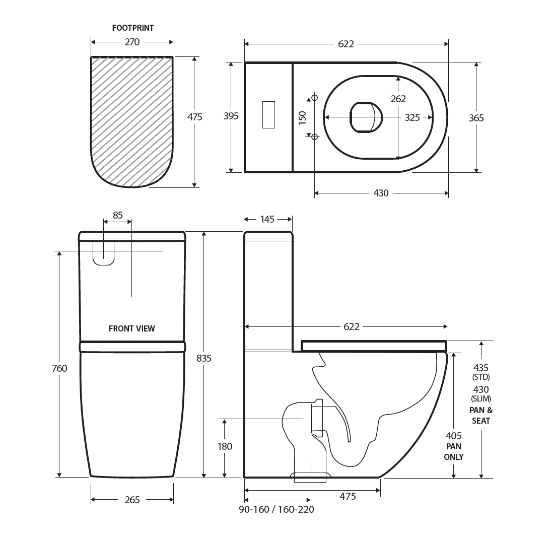 Fienza K032GEB-2 Geberit Joli Tornado Back to Wall Toilet Suite, Slim Seat, S Trap, 160-230, Gloss White