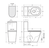 Fienza K314A-2 Aluca Tornado Flush Back-to-Wall Toilet Suite - Slim Seat