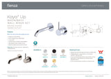 Fienza 228118-LF Kaya Up Basin/Bath Wall Mixer Set, Round Plates, 160mm Outlet, Lead Free, Chrome