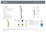 Fienza 213113CO Kaya Floor Mounted Bath Mixer With Hand Shower, Brushed Copper