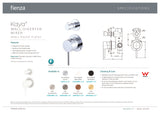 Fienza 228102-4-LF Kaya Wall Diverter Mixer, Small Round Plates, Chrome