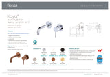 Fienza 228104-130-LF Kaya Wall Basin/Bath Mixer Set, Round Plates, Chrome, 130mm Outlet
