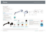 Fienza 228118GM-200-LF Kaya Up Basin/Bath Wall Mixer Set, Round Plates, 200mm Outlet, Lead Free, Gun Metal