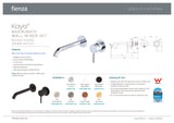 Fienza 228104UB-200-LF Kaya Wall Basin/Bath Mixer Set, Urban Brass, Round Plates, 200mm Outlet