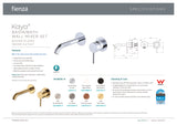 Fienza 228104-LF Kaya Wall Basin/Bath Mixer Set, Round Plates, Chrome, 160mm Outlet