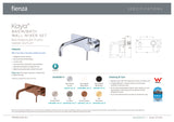 Fienza 228106-130-LF Kaya Wall Basin/Bath Mixer Set, Rectangular Plate, 130mm Outlet