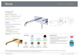 Fienza 228106-200-LF Kaya Wall Basin/Bath Mixer Set, Rectangular Plate, 200mm Outlet