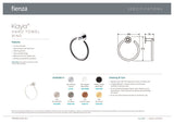 Fienza 82802 Kaya Hand Towel Ring, Chrome