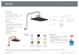 Fienza 411139B-A Kuro Gooseneck Shower Arm Set, Soft Square Head, Matte Black