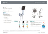 Fienza 433139 Kuro Hand Shower, Round Plate, Soft Square Head, Chrome