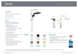 Fienza 434140BN Kuro Twin Half-Rail Shower, Soft Square Head, Brushed Nickel