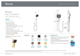 Fienza 444139CO Kuro Rail Shower Soft Square Head, Brushed Copper