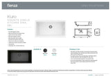 Fienza 68615W Kuro Granite 59L Single Bowl Kitchen Sink, Matte White