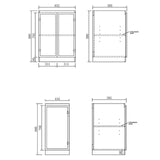 Otti LA-1060-BOHB-PW Hampshire Laundry Cabinet, 1060mm, Black / Pure White Top