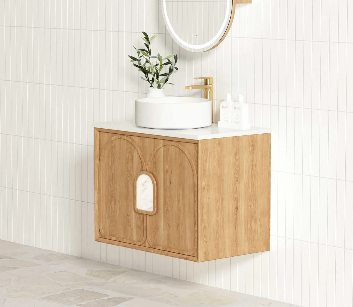 Otti Laguna Mark II Wall Hung Vanity, Woodland Oak