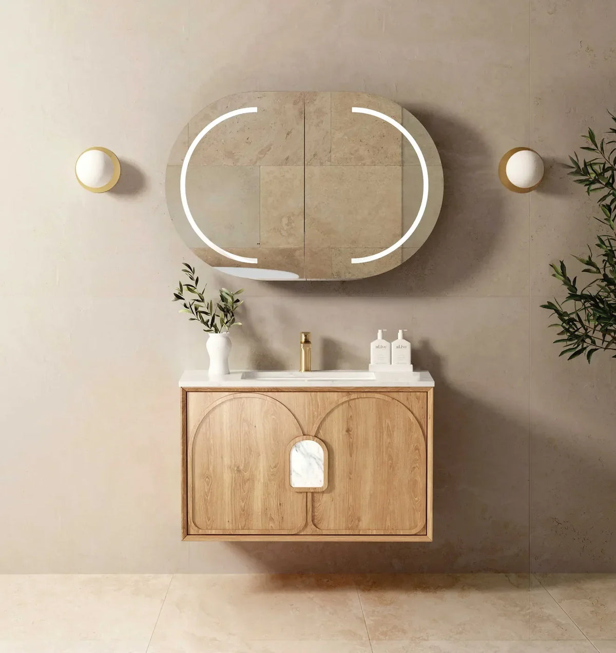 Otti Laguna Mark II Wall Hung Vanity, Woodland Oak