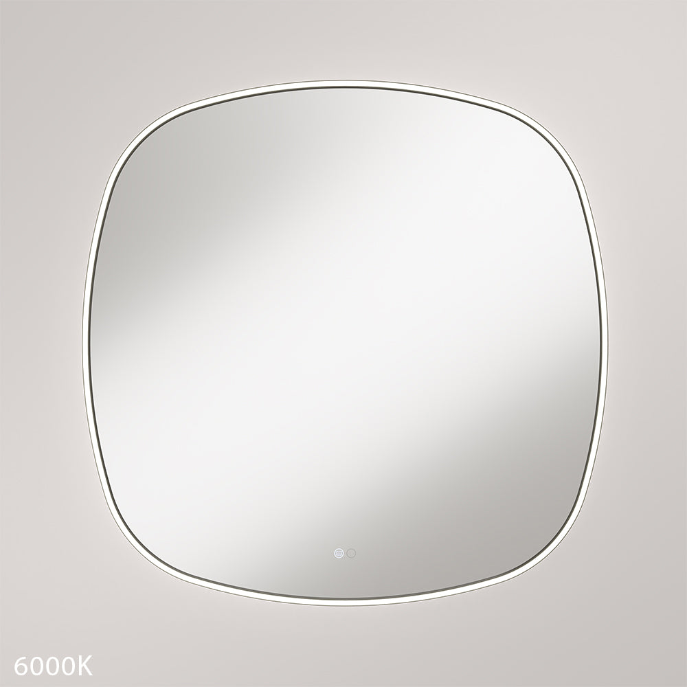 Fienza LED06-90CO Kiara LED Framed Squircle Mirror, 900mm, Brushed Copper