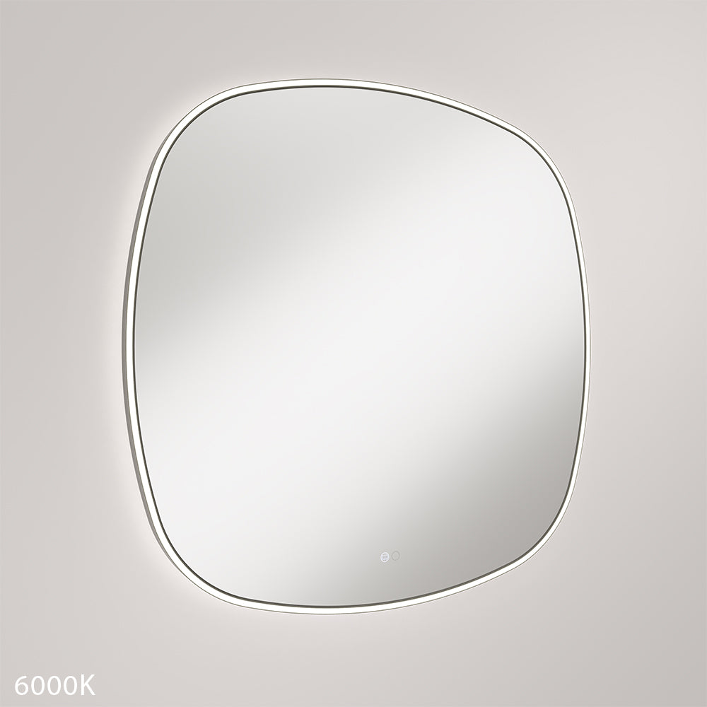 Fienza LED06-90CO Kiara LED Framed Squircle Mirror, 900mm, Brushed Copper