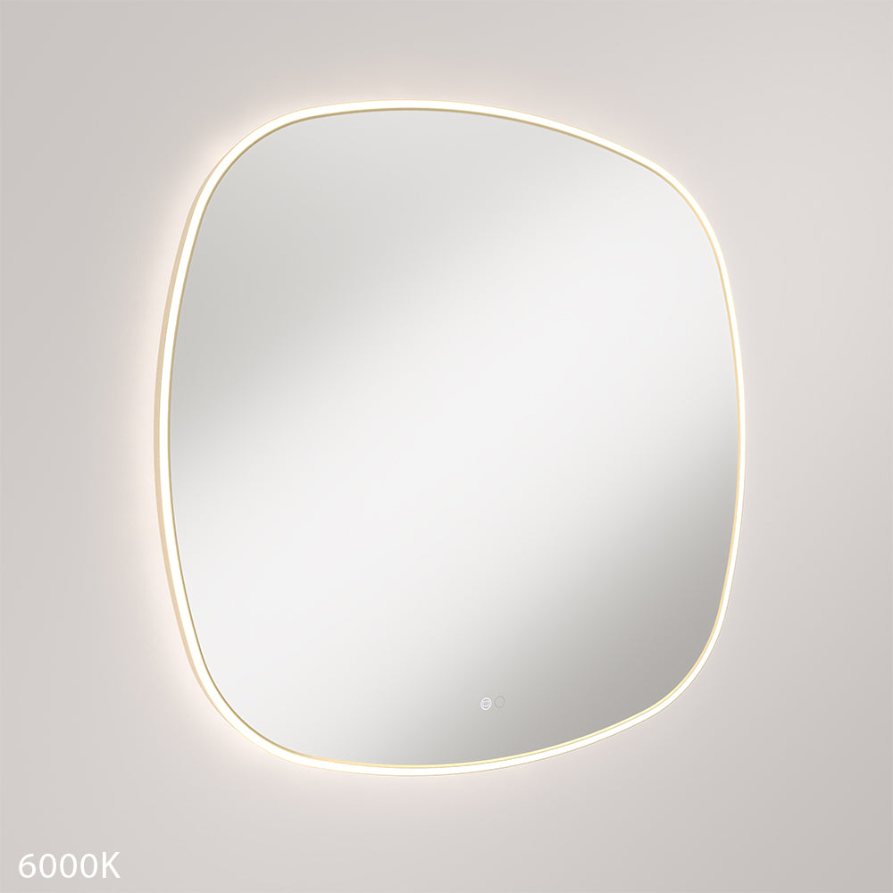 Fienza LED06-90UB Kiara LED Framed Squircle Mirror, 900mm, Urban Brass