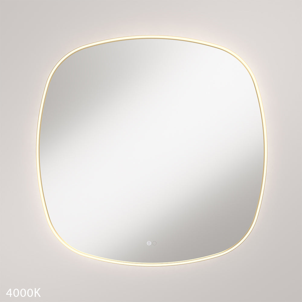 Fienza LED06-90UB Kiara LED Framed Squircle Mirror, 900mm, Urban Brass