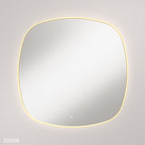 Fienza LED06-90UB Kiara LED Framed Squircle Mirror, 900mm, Urban Brass