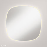Fienza LED06-90W Kiara LED Framed Squircle Mirror, 900mm, Matte White