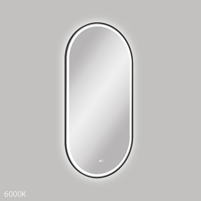 Fienza LED60120FPB Empire LED Matte Black Framed Mirror, 600 x 1200mm - Special Order