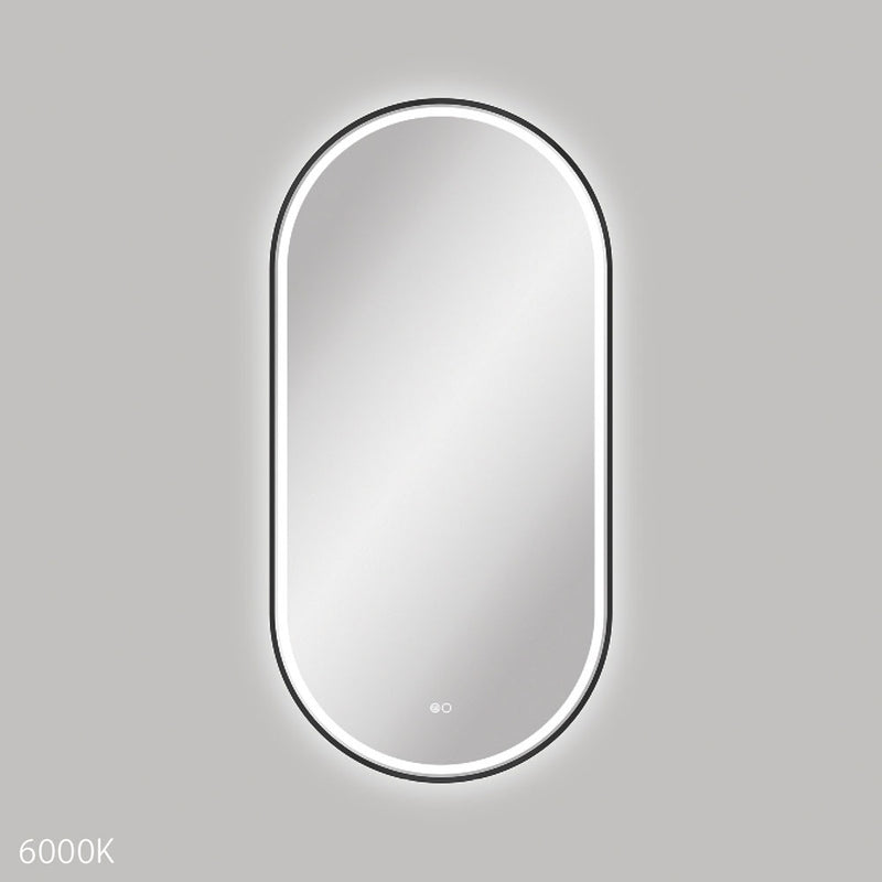 Fienza LED60120FPB Empire LED Matte Black Framed Mirror, 600 x 1200mm - Special Order