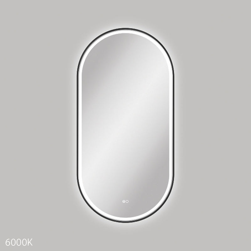 Fienza LED60120FPB Empire LED Matte Black Framed Mirror, 600 x 1200mm