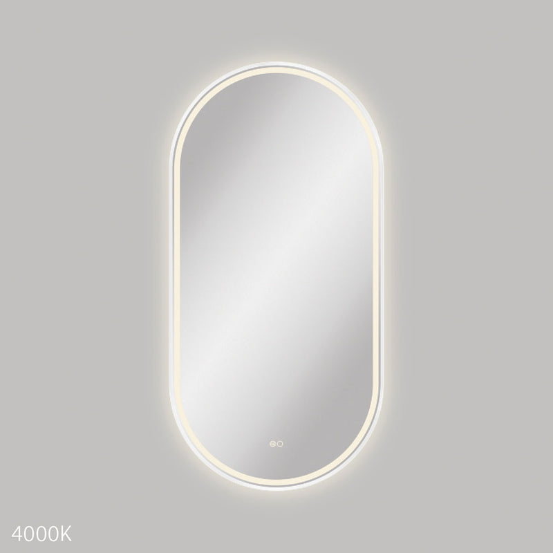 Fienza LED60120FPW Empire LED Matte White Framed Mirror, 600 x 1200mm - Special Order
