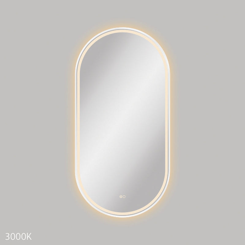 Fienza LED60120FPW Empire LED Matte White Framed Mirror, 600 x 1200mm - Special Order