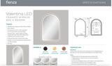 Fienza Valentina LED Brushed Copper Framed Mirror, 600 x 900mm, LED6090FACO