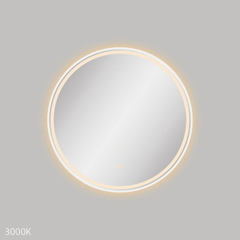 Fienza LED700FRW Reba LED Matte White Framed Mirror, 700mm - Special Order