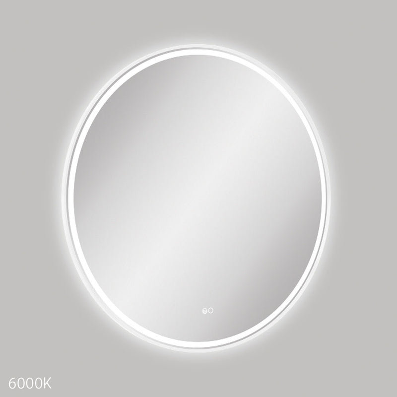 Fienza LED900FRW Reba LED Matte White Framed Mirror, 900mm - Special Order