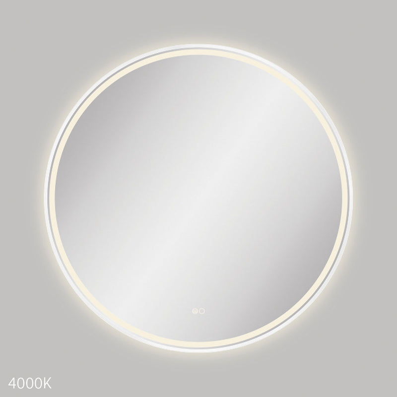 Fienza LED900FRW Reba LED Matte White Framed Mirror, 900mm - Special Order