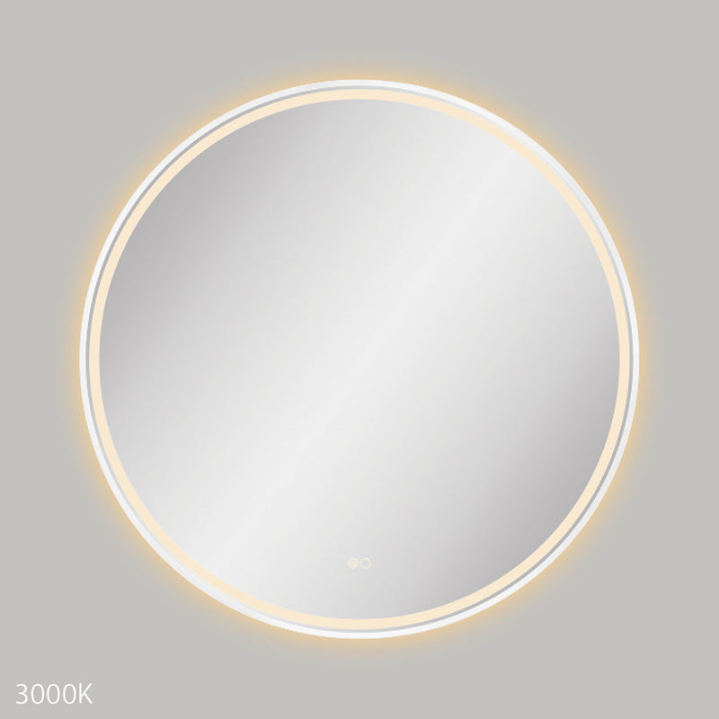 Fienza LED900FRW Reba LED Matte White Framed Mirror, 900mm - Special Order