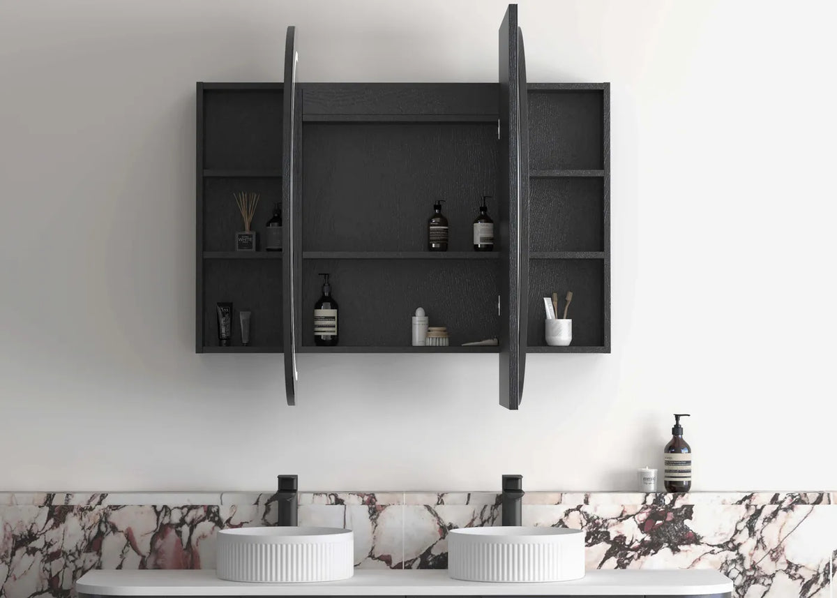 Otti LED-BOSV1590B LED Bondi 1500x900mm Black Oak Shaving Cabinet
