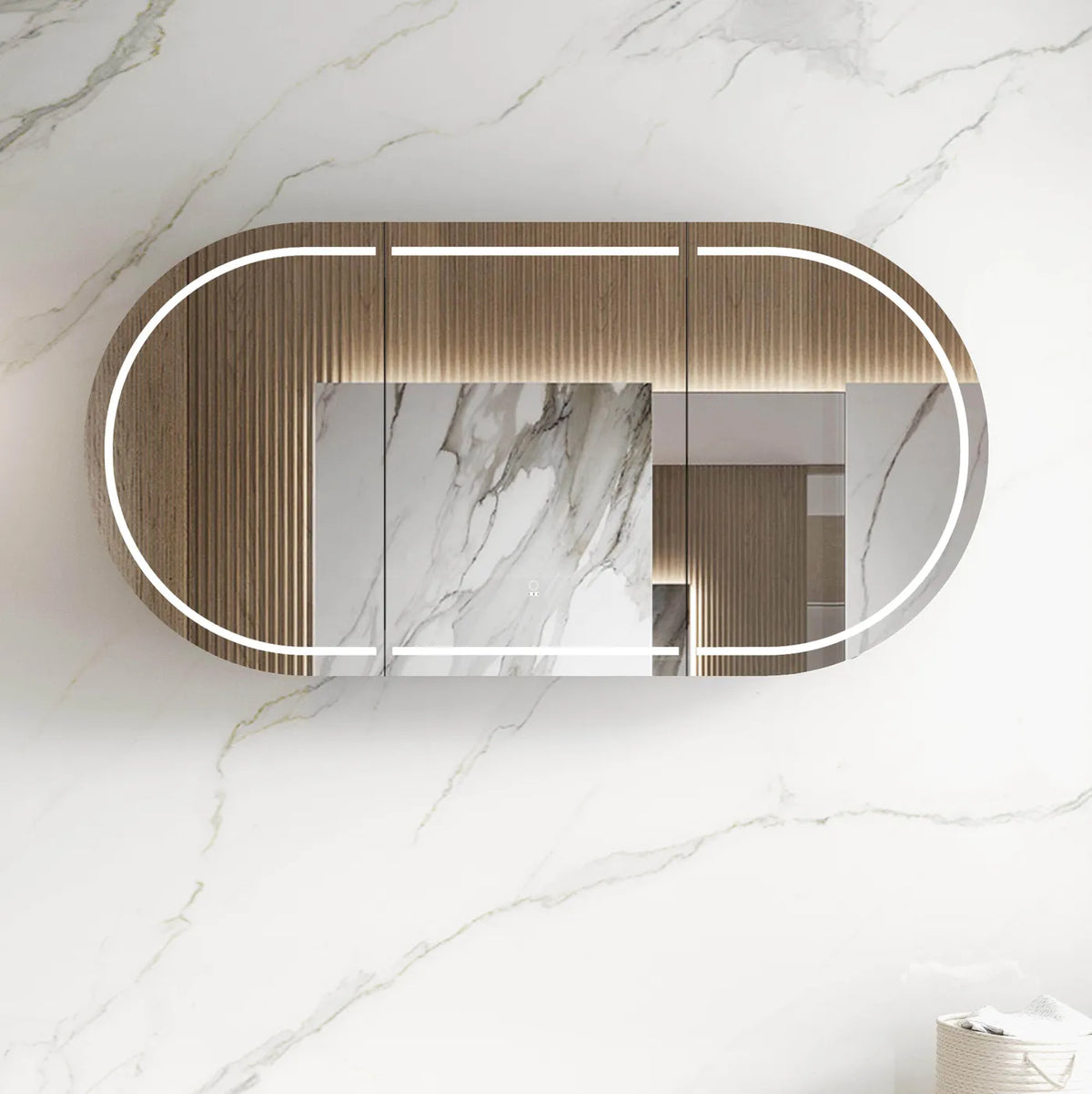 Otti LED-BOSV1890N LED Bondi 1800x900mm Natural Oak Shaving Cabinet