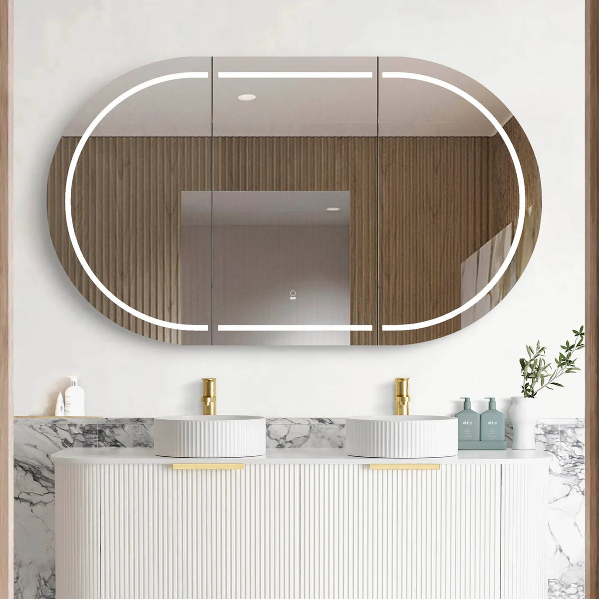 Otti LED-BOSV1590W LED Bondi 1500x900mm White Shaving Cabinet
