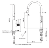 Greens Mika Pull Down Sink Mixer, Chrome, LF21212542CP