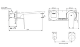 Greens Novi Wall Basin Mixer, Chrome, LF24203520CP