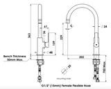Greens Astro Ii Gooseneck Sink Mixer, Chrome, LF254283CP