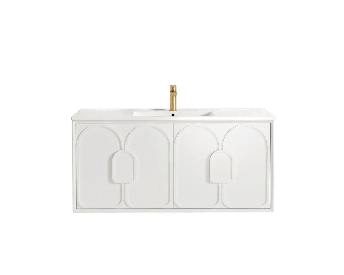 Otti Laguna Wall Hung Vanity, Satin White