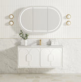 Otti Laguna Wall Hung Vanity, Satin White