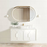 Otti Laguna Wall Hung Vanity, Satin White